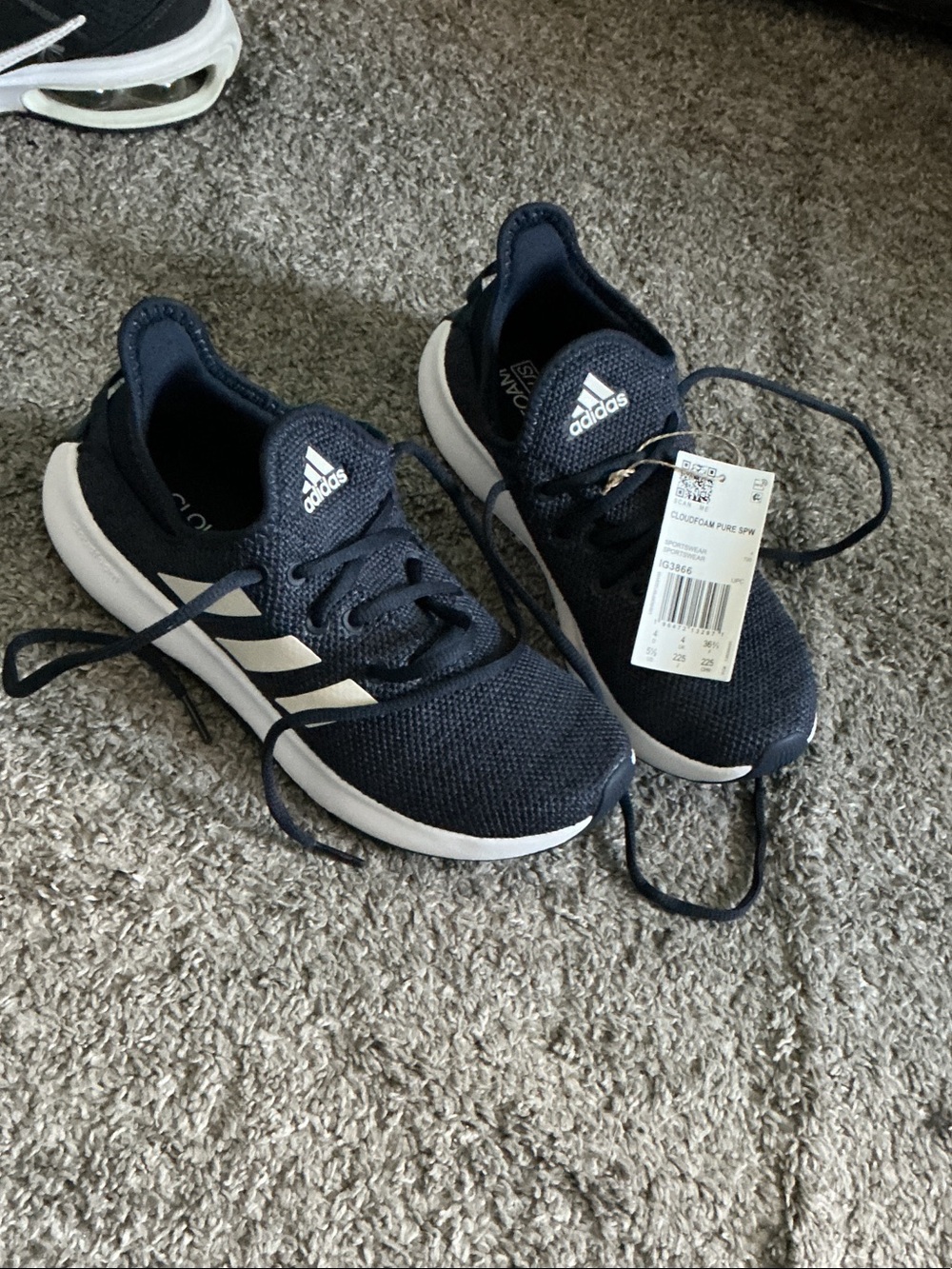 adidas Kids Navy and White Running Sneakers